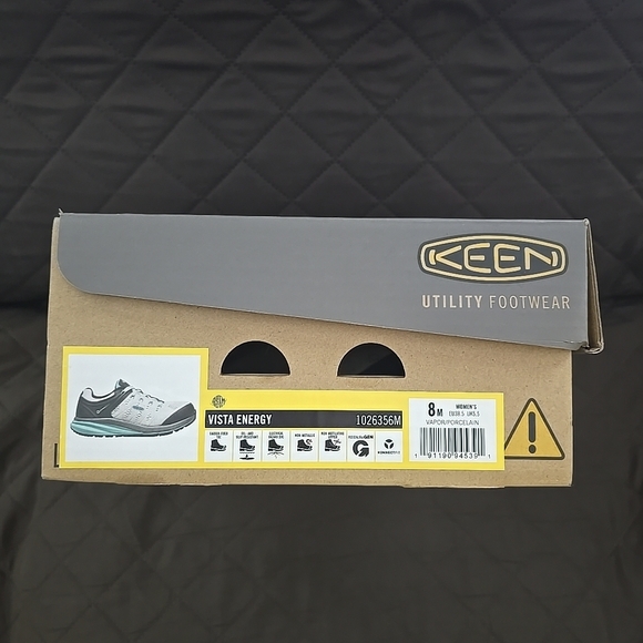 Keen Women's Vista Energy Carbon Fiber Toe Utility Shoe in Black, White, Blue 8 - Picture 6 of 6